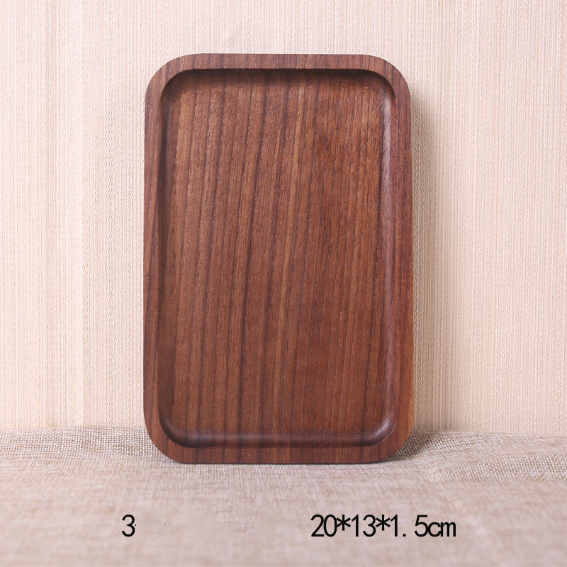 Japanese Style Wooden Black Walnut Rectangular Dinner Plate LadyShow.Store