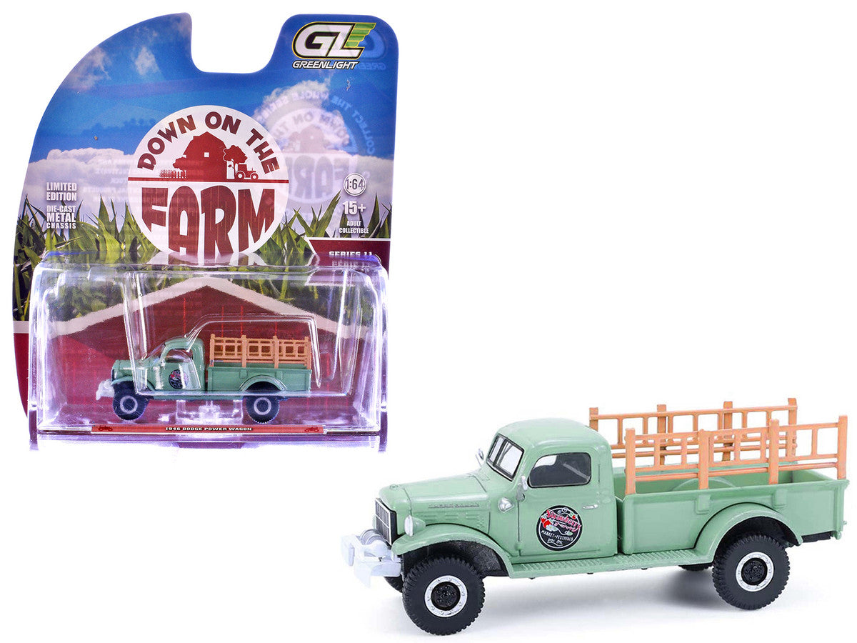 1946 Dodge Power Wagon Pickup Truck "Strawberry Farm" Green "Down on the Farm" Series 11 1/64 Diecast Model by Greenlight LuxuryLifeWay Online Store