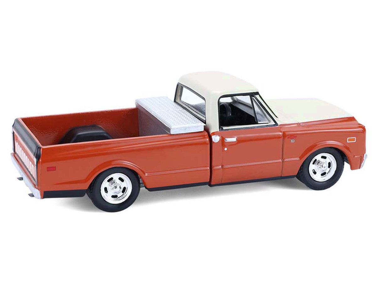 1968 Chevrolet C-10 Pickup Truck with Toolbox Orange and Beige "Down on the Farm" Series 11 1/64 Diecast Model by Greenlight LuxuryLifeWay Online Store