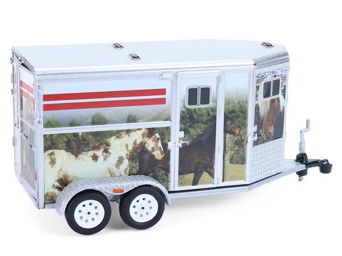 Horse Trailer Silver with Custom Horse Wrap "Down on the Farm" Series 11 1/64 Diecast Model by Greenlight LuxuryLifeWay Online Store
