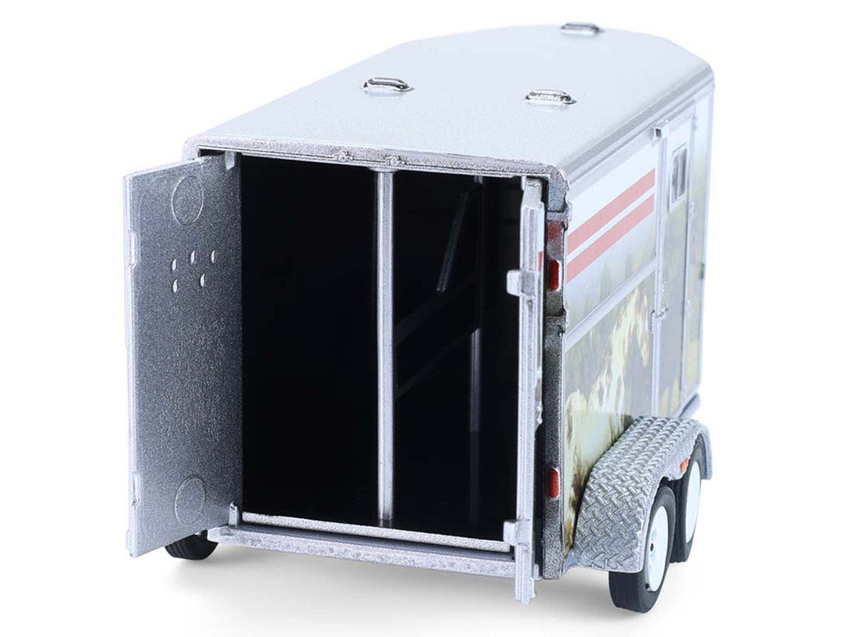 Horse Trailer Silver with Custom Horse Wrap "Down on the Farm" Series 11 1/64 Diecast Model by Greenlight LuxuryLifeWay Online Store