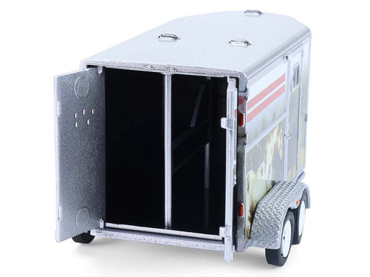 Horse Trailer Silver with Custom Horse Wrap "Down on the Farm" Series 11 1/64 Diecast Model by Greenlight LuxuryLifeWay Online Store