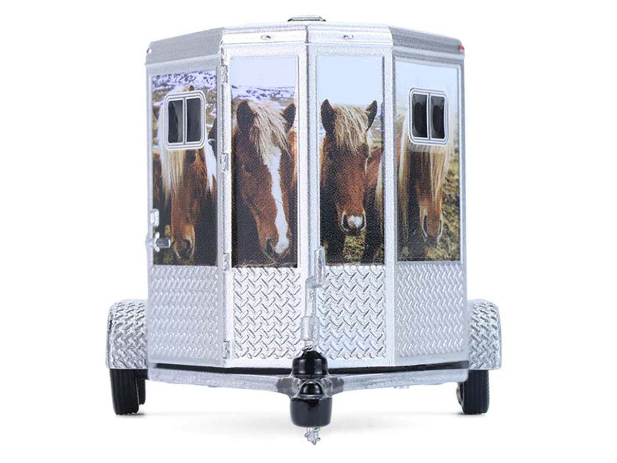 Horse Trailer Silver with Custom Horse Wrap "Down on the Farm" Series 11 1/64 Diecast Model by Greenlight LuxuryLifeWay Online Store
