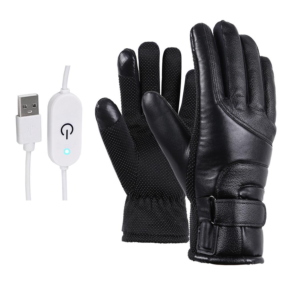 Winter Electric Heated Gloves Windproof Cycling Warm Heating Touch Screen Skiing Gloves