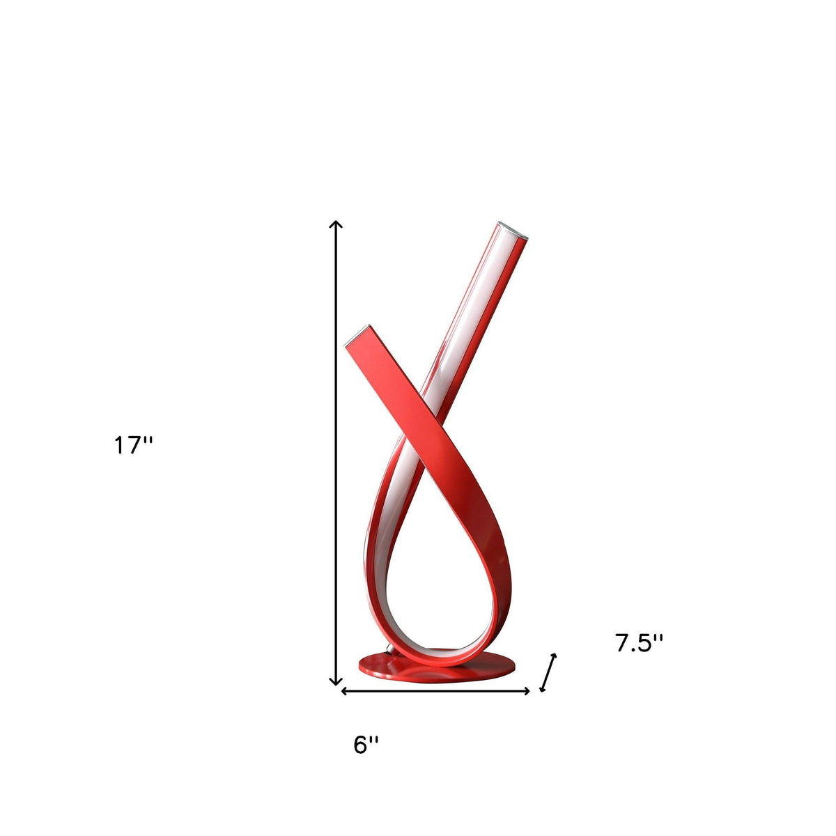 17" Red Modern Abstract Ribbons Table Lamp LuxuryLifeWay Online Store