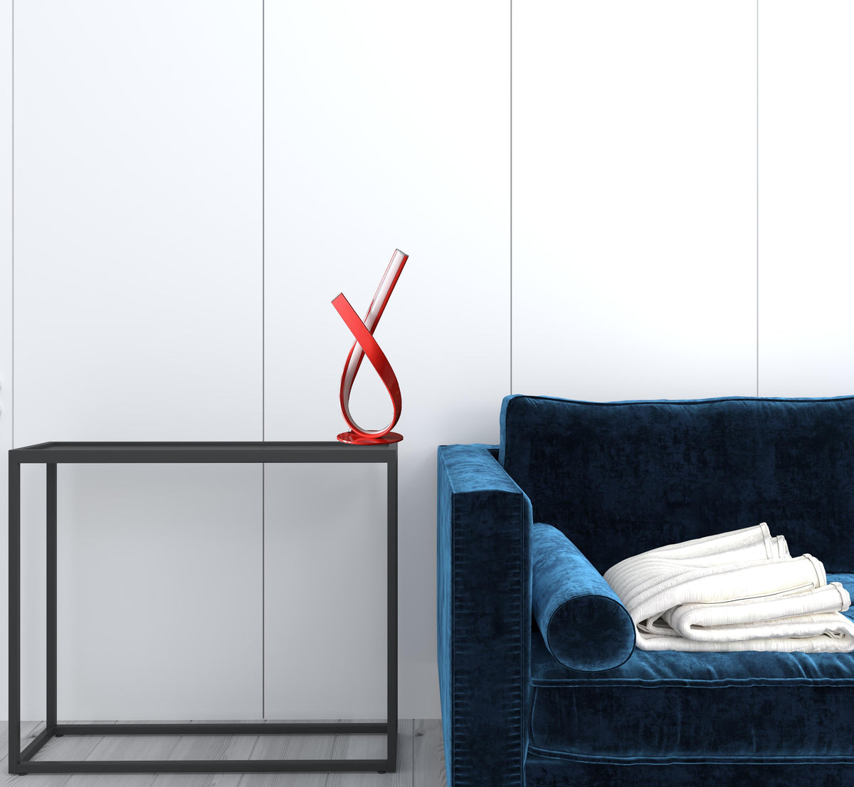 17" Red Modern Abstract Ribbons Table Lamp LuxuryLifeWay Online Store