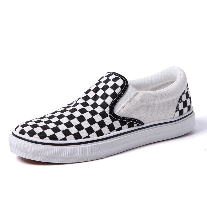 Korean version of casual wild students low to help men's shoes Harajuku ulzzang lattice one pedal men canvas shoes lazy Best YouTube Store