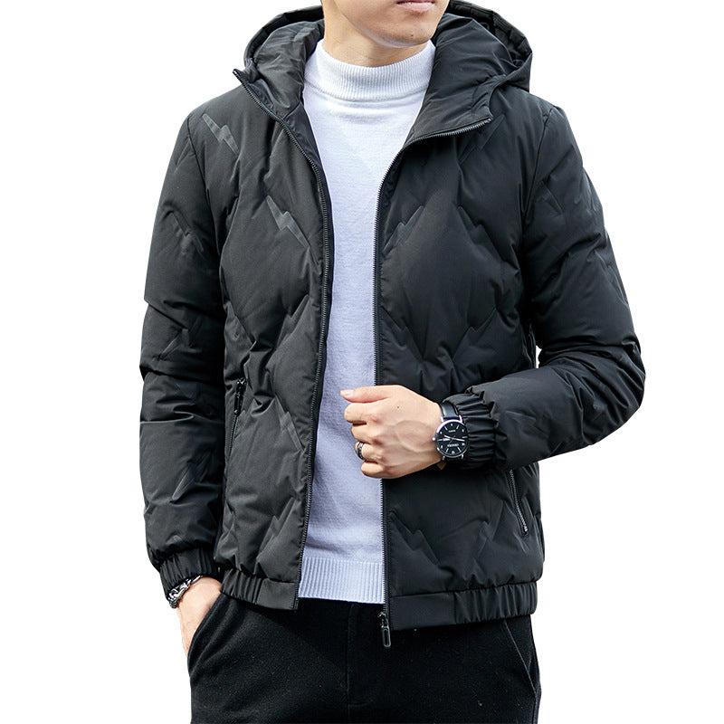 Solid color short and thick youth casual down jacket