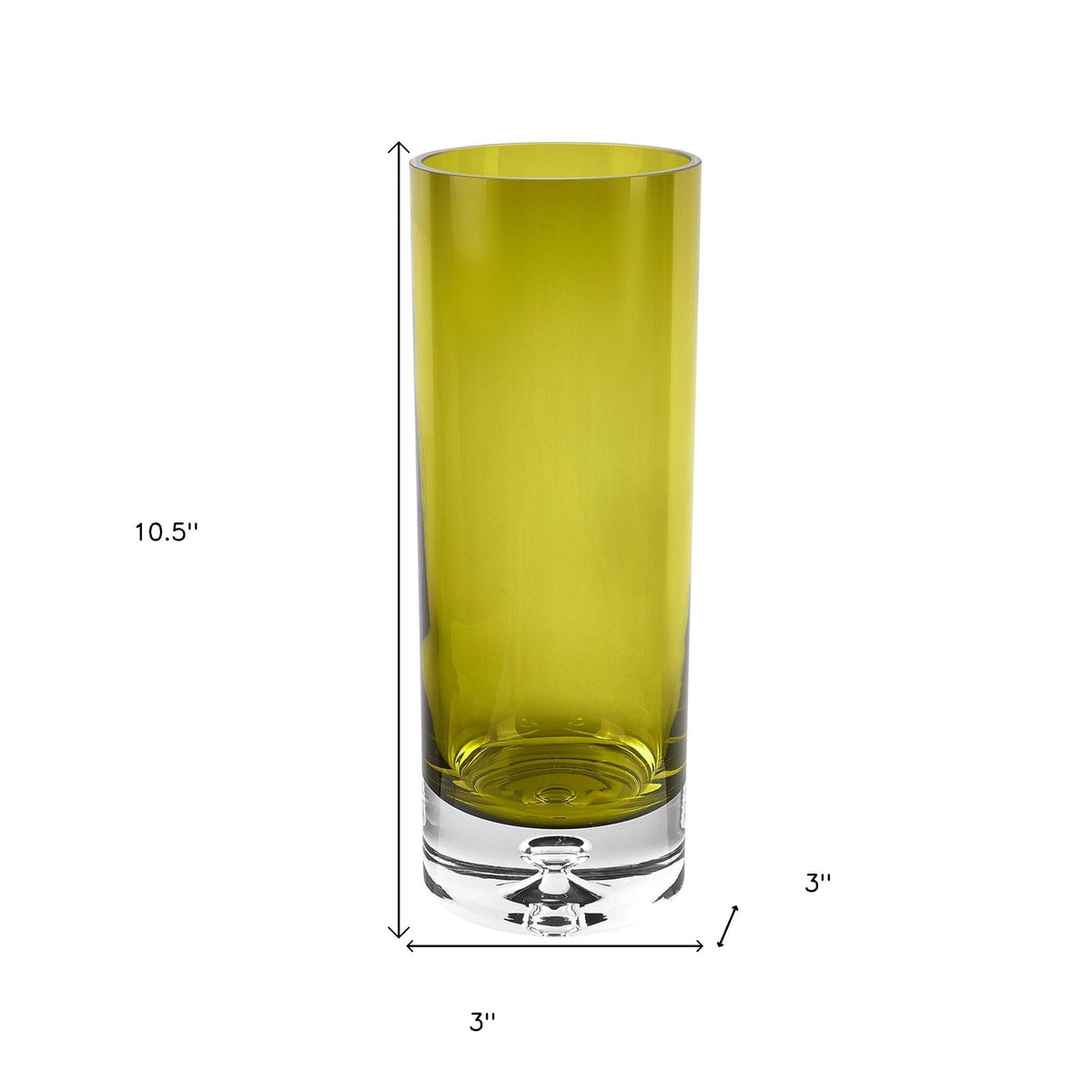 11" Green Crystal Glass Cylinder Table Vase LuxuryLifeWay Online Store
