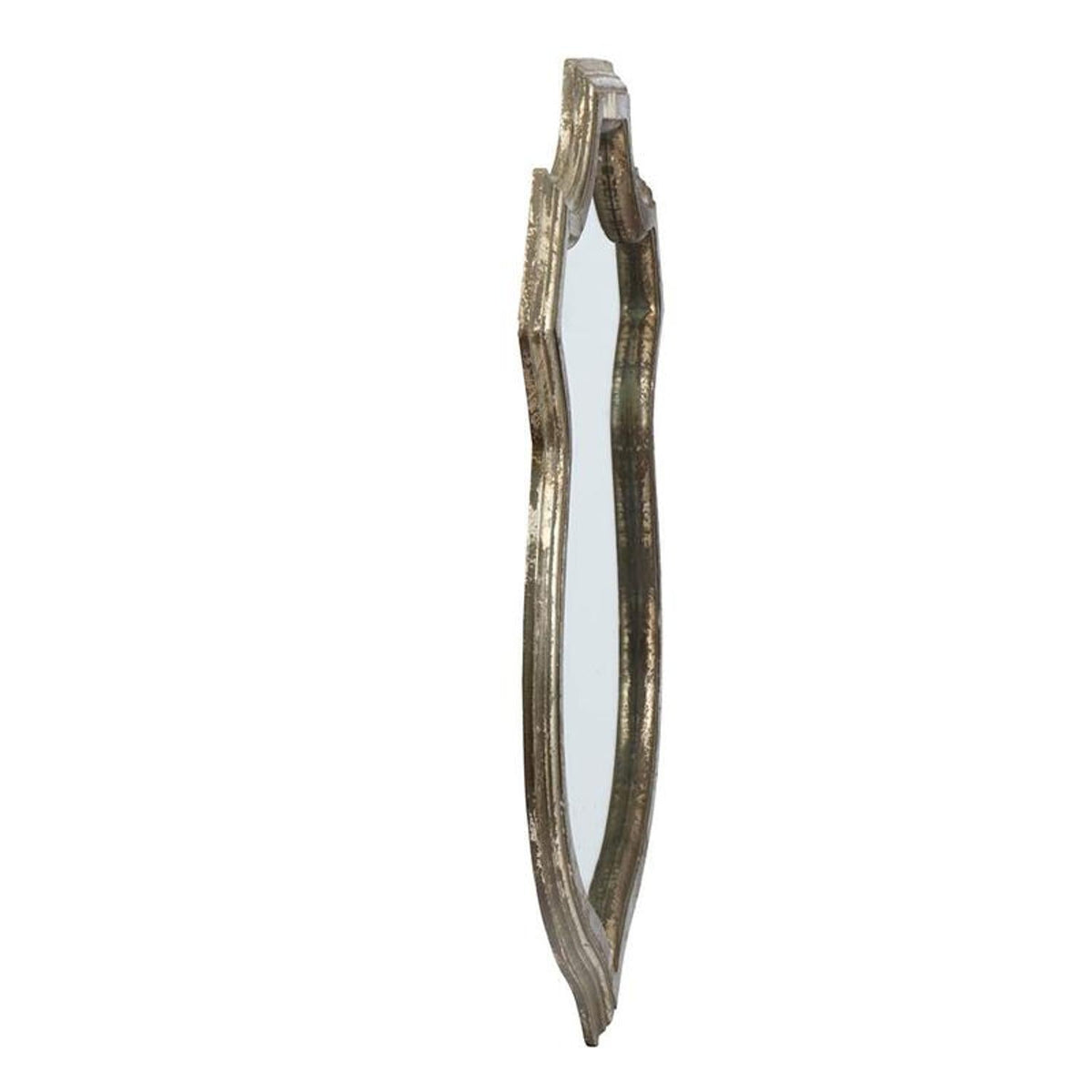 24" Distressed Metallic Crest Shape Wall Mounted Accent Mirror Framed LuxuryLifeWay Online Store