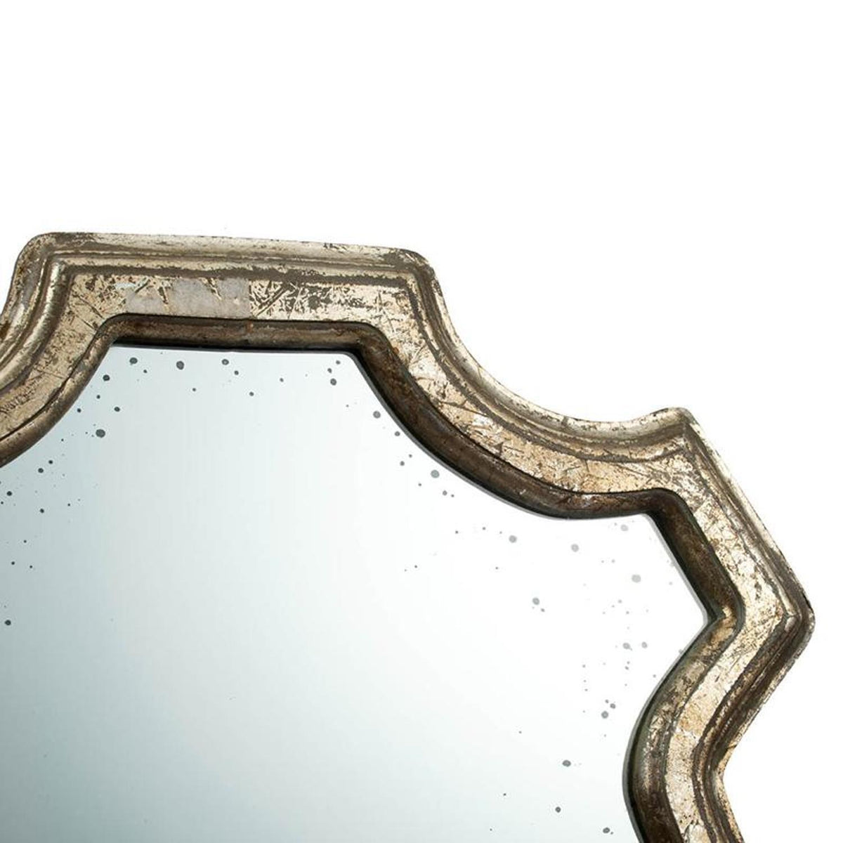 24" Distressed Metallic Crest Shape Wall Mounted Accent Mirror Framed LuxuryLifeWay Online Store