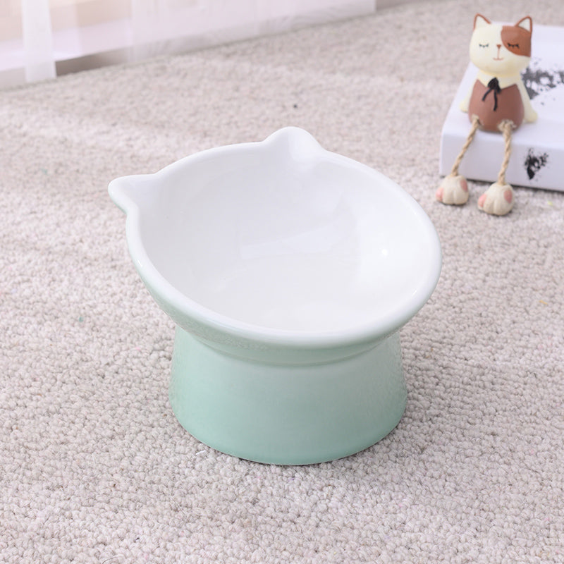 Ceramic Cat Bowl Anti Overturn Slanted Mouth Pets Fashion