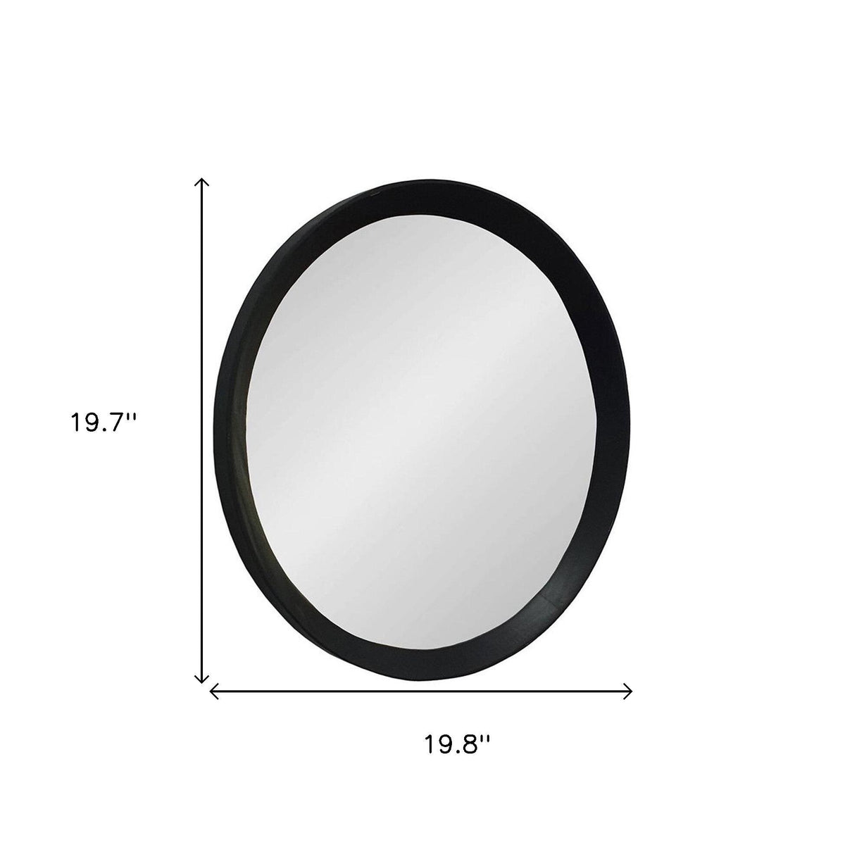 20" Black Round Wood Framed Accent Mirror LuxuryLifeWay Online Store