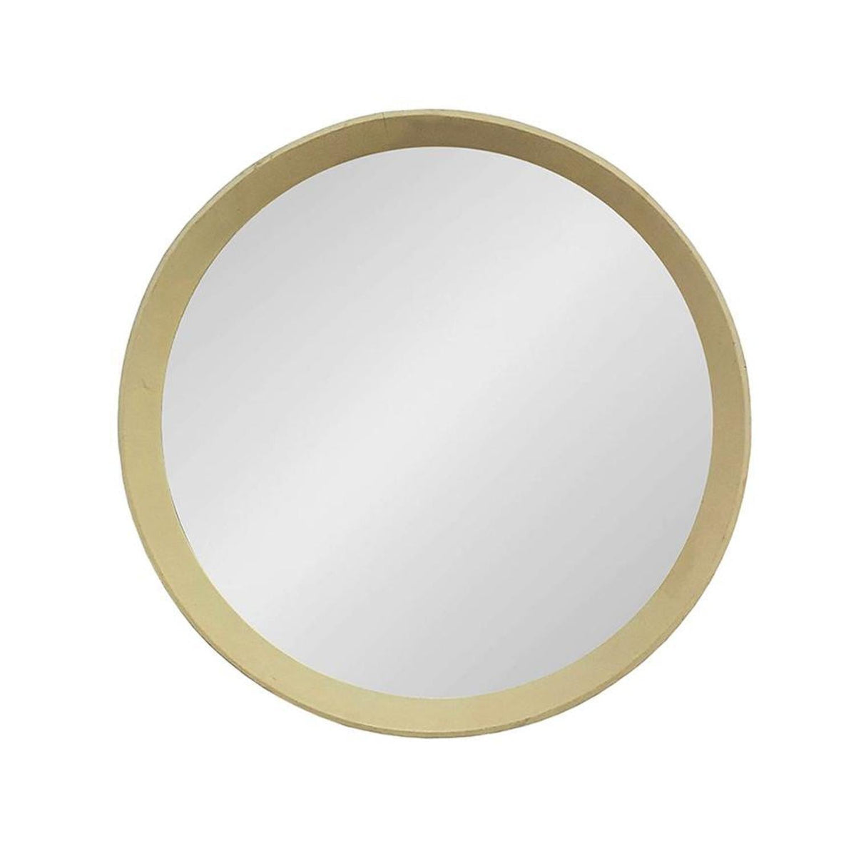 20" Cream Round Wood Framed Accent Mirror LuxuryLifeWay Online Store