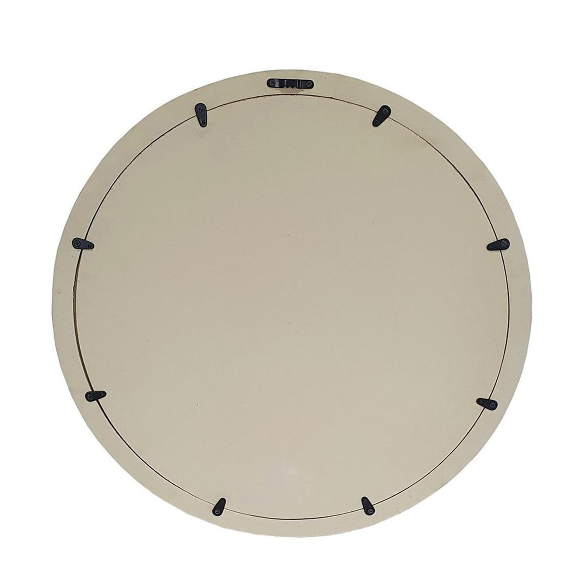 20" Cream Round Wood Framed Accent Mirror LuxuryLifeWay Online Store