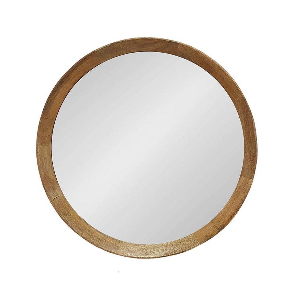 20" Natural Round Wood Framed Accent Mirror LuxuryLifeWay Online Store