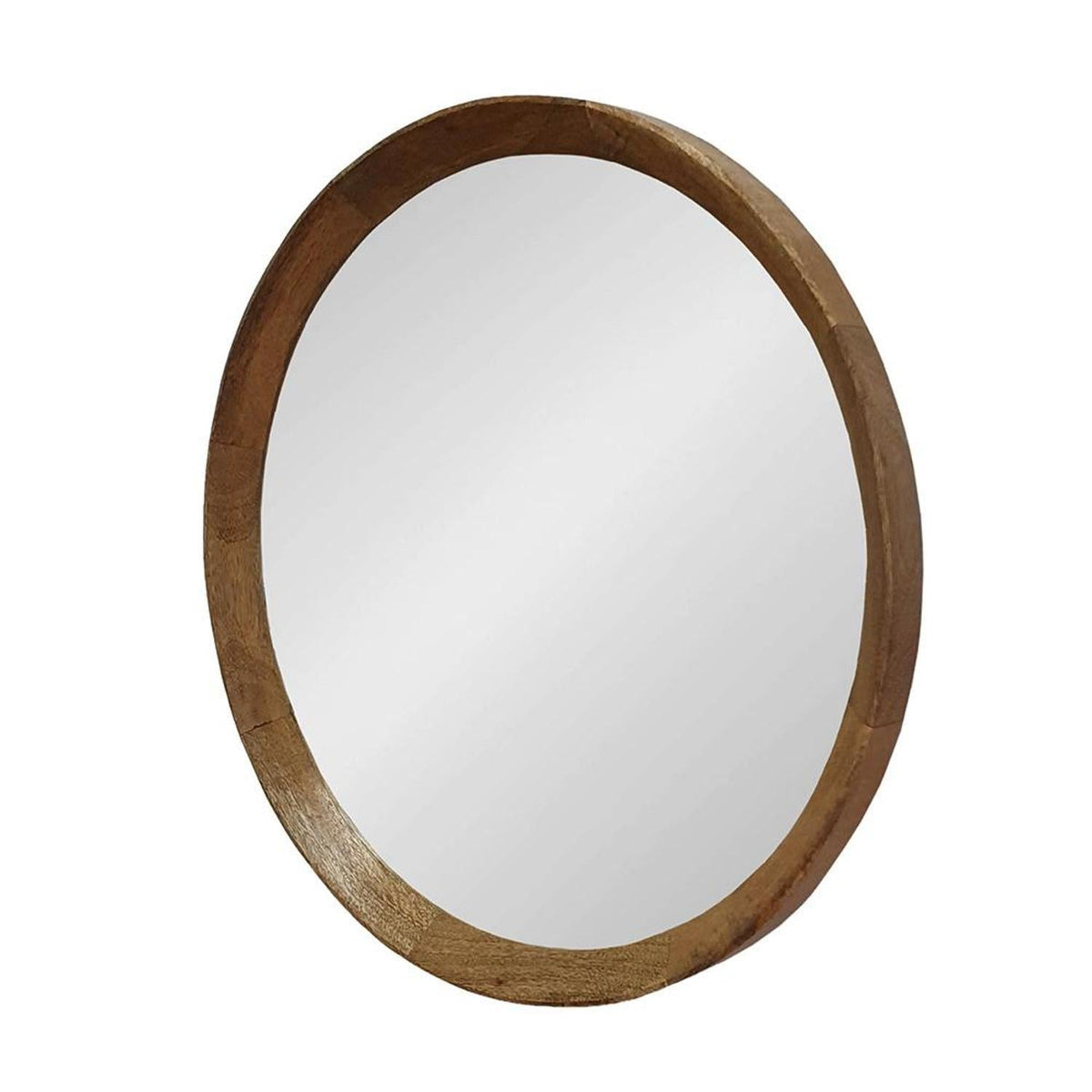 20" Natural Round Wood Framed Accent Mirror LuxuryLifeWay Online Store