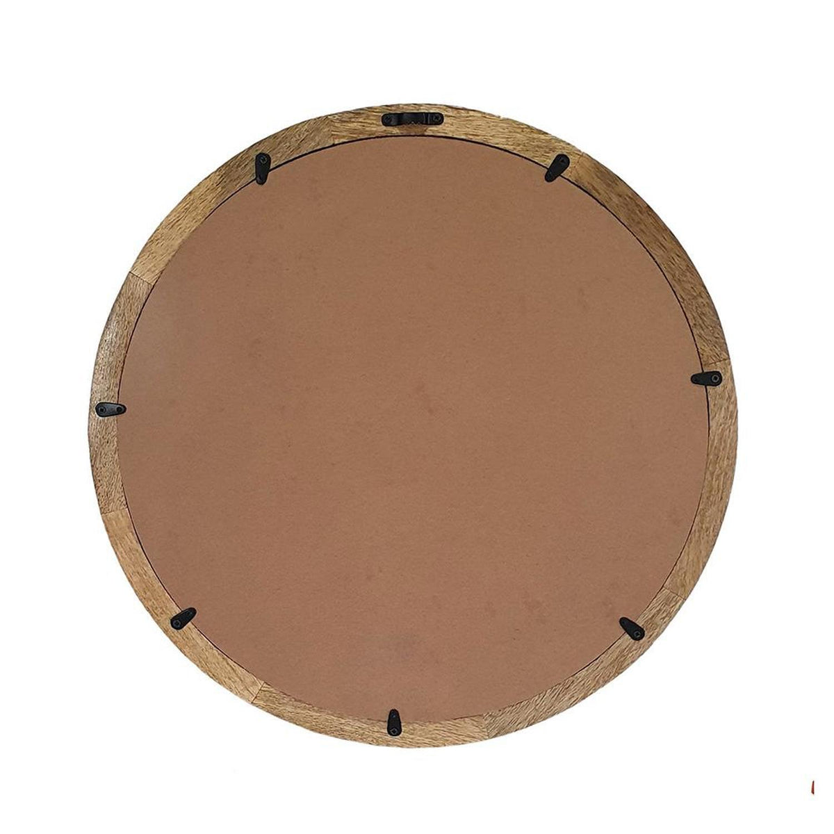 20" Natural Round Wood Framed Accent Mirror LuxuryLifeWay Online Store