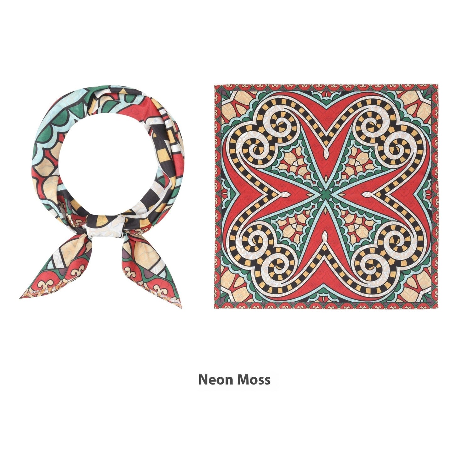 Elegant Printed Silk Square Scarf NorixaFashion.com