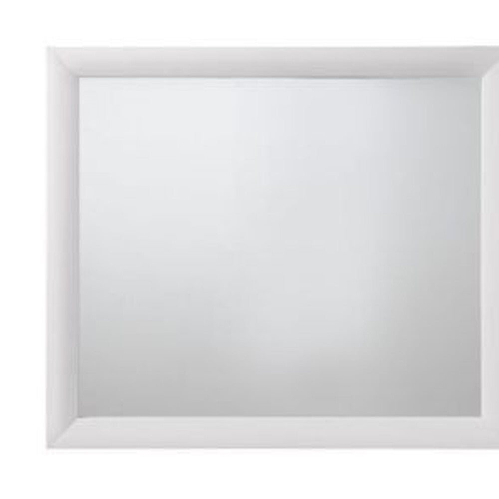 35" White Rectangle Dresser Mirror Mounts To Dresser With Frame LuxuryLifeWay Online Store