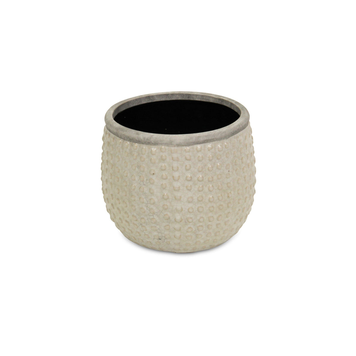 6" Beige Dot Ceramic Indoor Outdoor Round Pot Planter LuxuryLifeWay Online Store