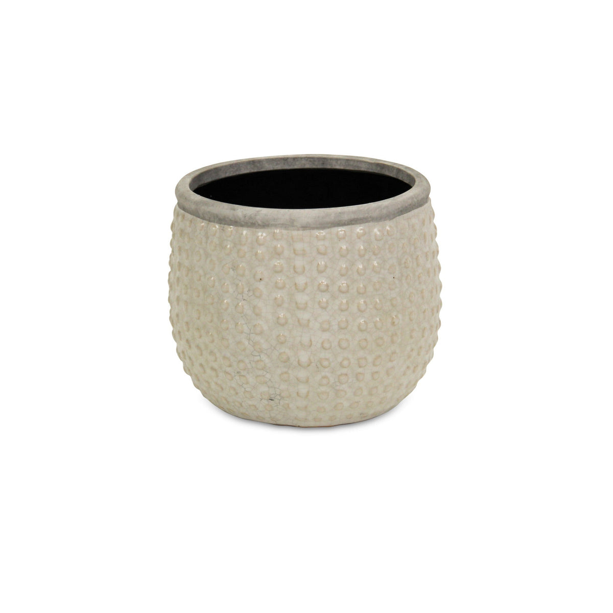 6" Beige Dot Ceramic Indoor Outdoor Round Pot Planter LuxuryLifeWay Online Store