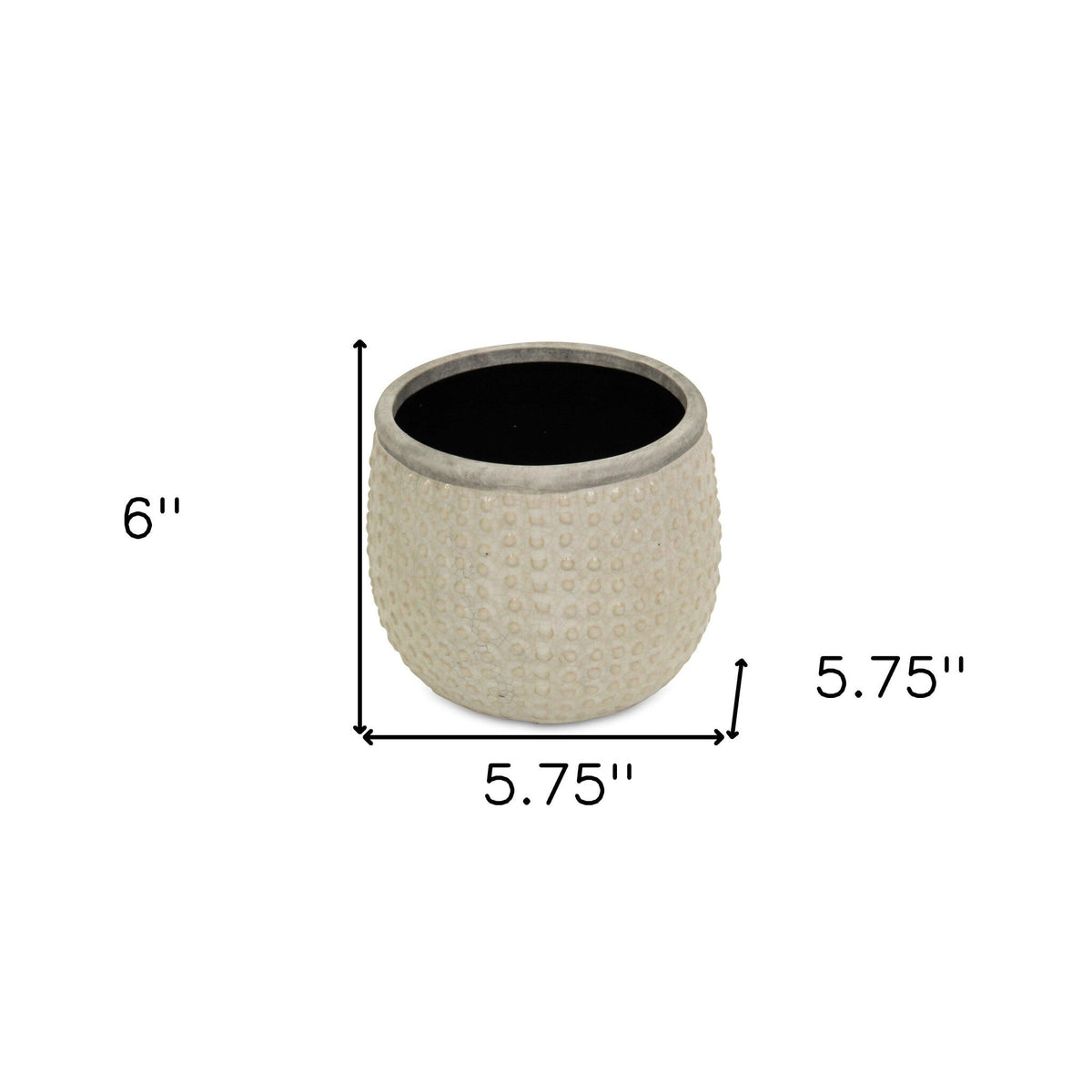 6" Beige Dot Ceramic Indoor Outdoor Round Pot Planter LuxuryLifeWay Online Store