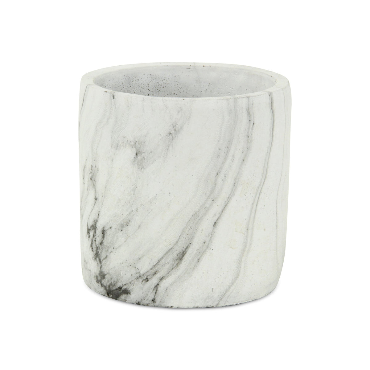 6" White and Gray Marbleized Ceramic Indoor Outdoor Round Pot Planter LuxuryLifeWay Online Store