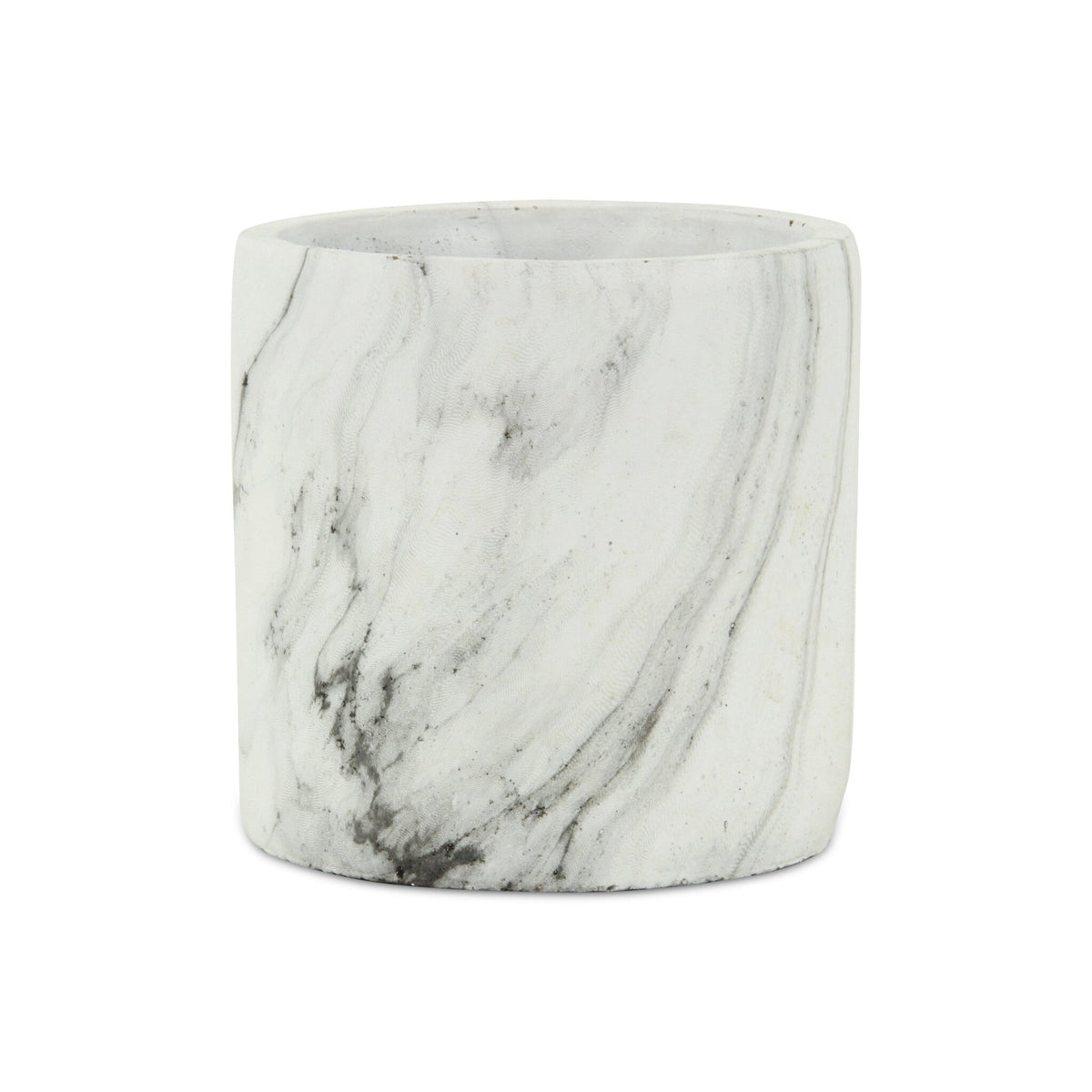 6" White and Gray Marbleized Ceramic Indoor Outdoor Round Pot Planter LuxuryLifeWay Online Store