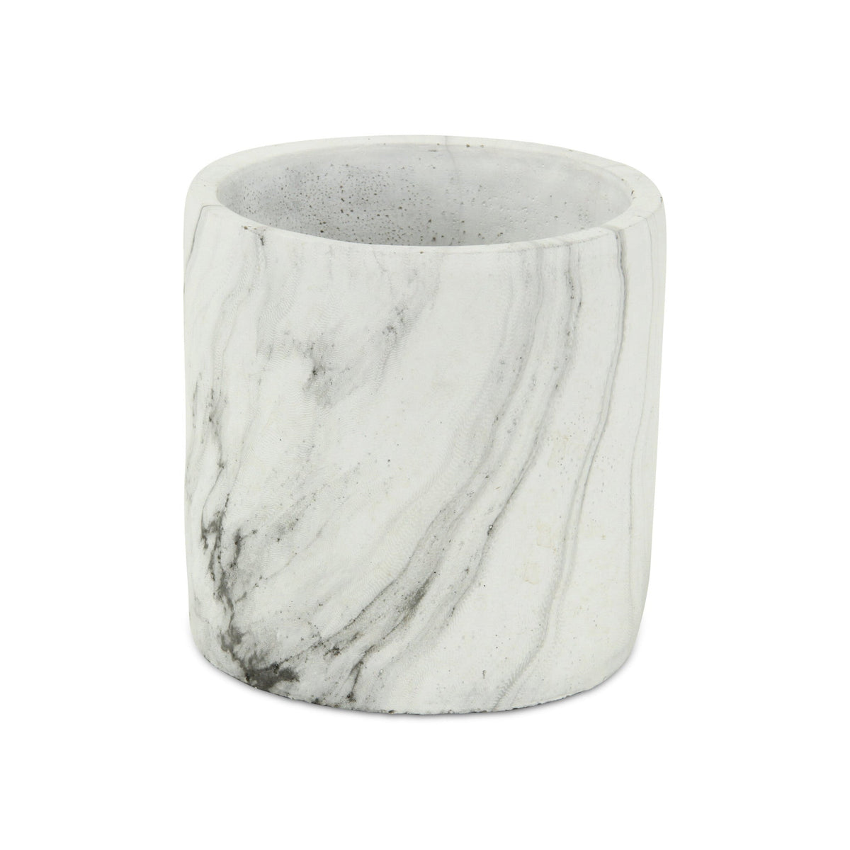 6" White and Gray Marbleized Ceramic Indoor Outdoor Round Pot Planter LuxuryLifeWay Online Store