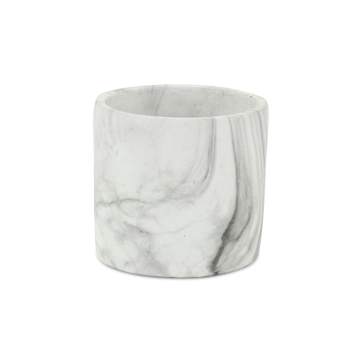 6" White and Gray Marbleized Ceramic Indoor Outdoor Round Pot Planter LuxuryLifeWay Online Store