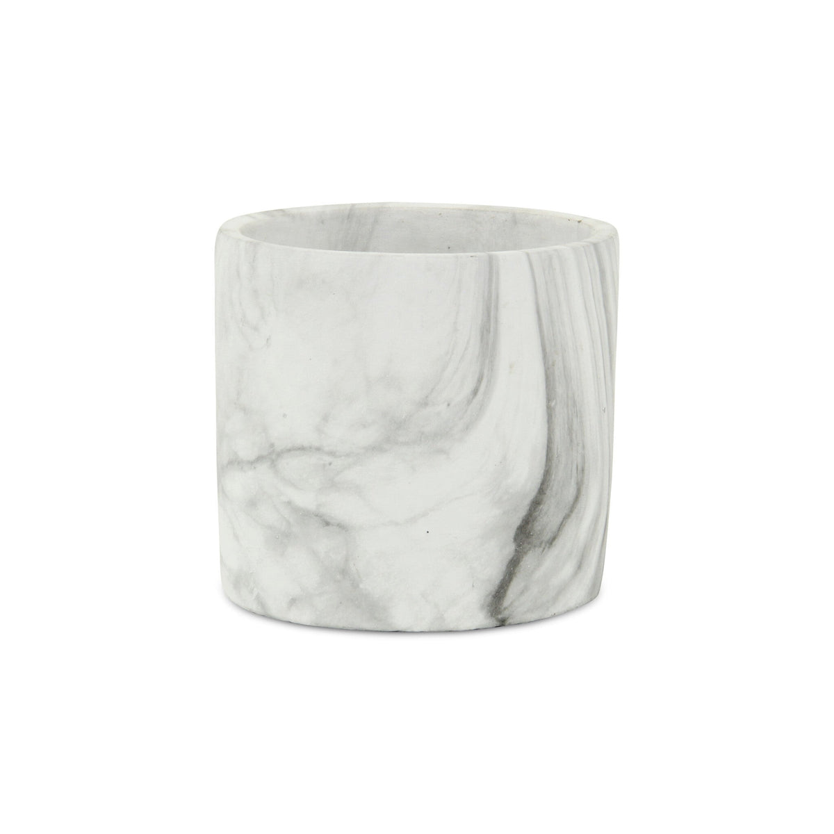 6" White and Gray Marbleized Ceramic Indoor Outdoor Round Pot Planter LuxuryLifeWay Online Store