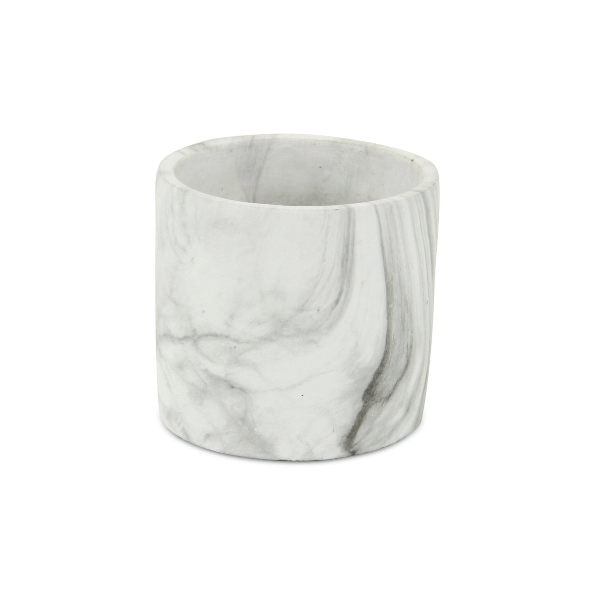 6" White and Gray Marbleized Ceramic Indoor Outdoor Round Pot Planter LuxuryLifeWay Online Store