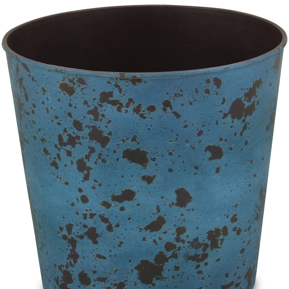 11" Blue Recycled Plastic Indoor Outdoor Round Pot Planter LuxuryLifeWay Online Store
