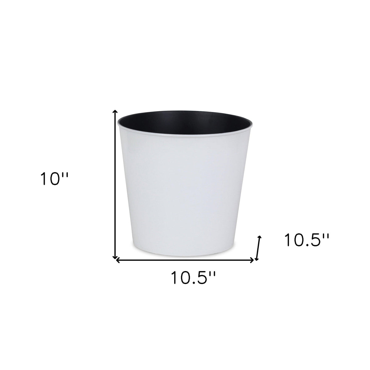 11" White Recycled Plastic Indoor Outdoor Round Pot Planter LuxuryLifeWay Online Store