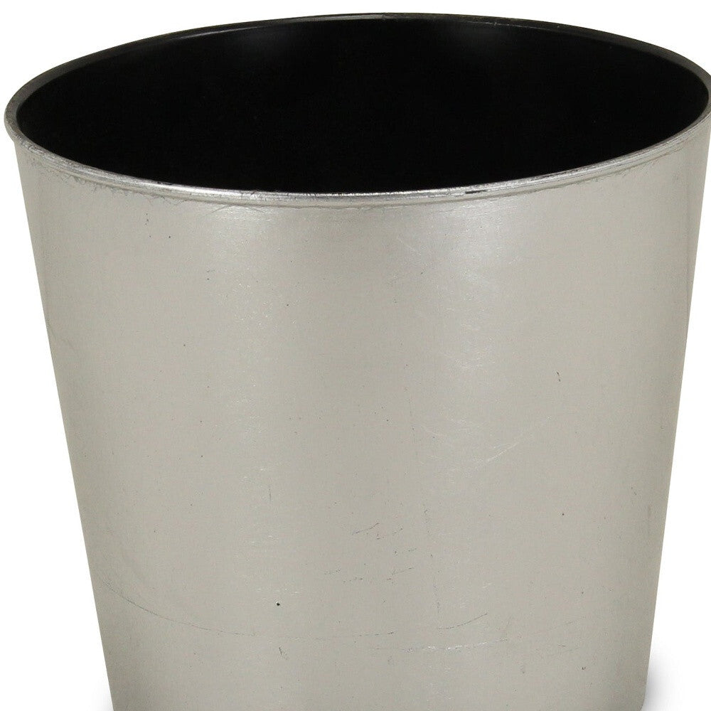 9" Silver Recycled Plastic Indoor Outdoor Round Pot Planter LuxuryLifeWay Online Store