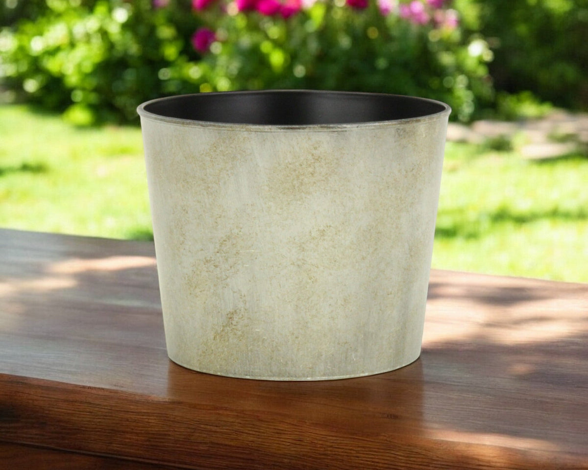 7" Gray Recycled Plastic Indoor Outdoor Round Pot Planter LuxuryLifeWay Online Store