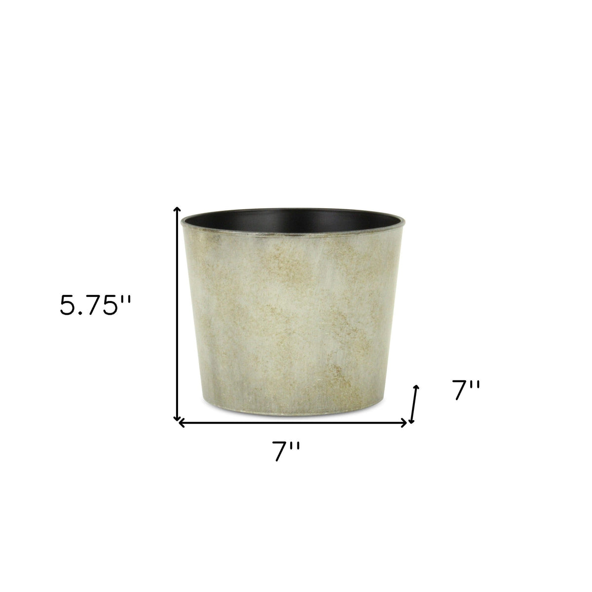 7" Gray Recycled Plastic Indoor Outdoor Round Pot Planter LuxuryLifeWay Online Store