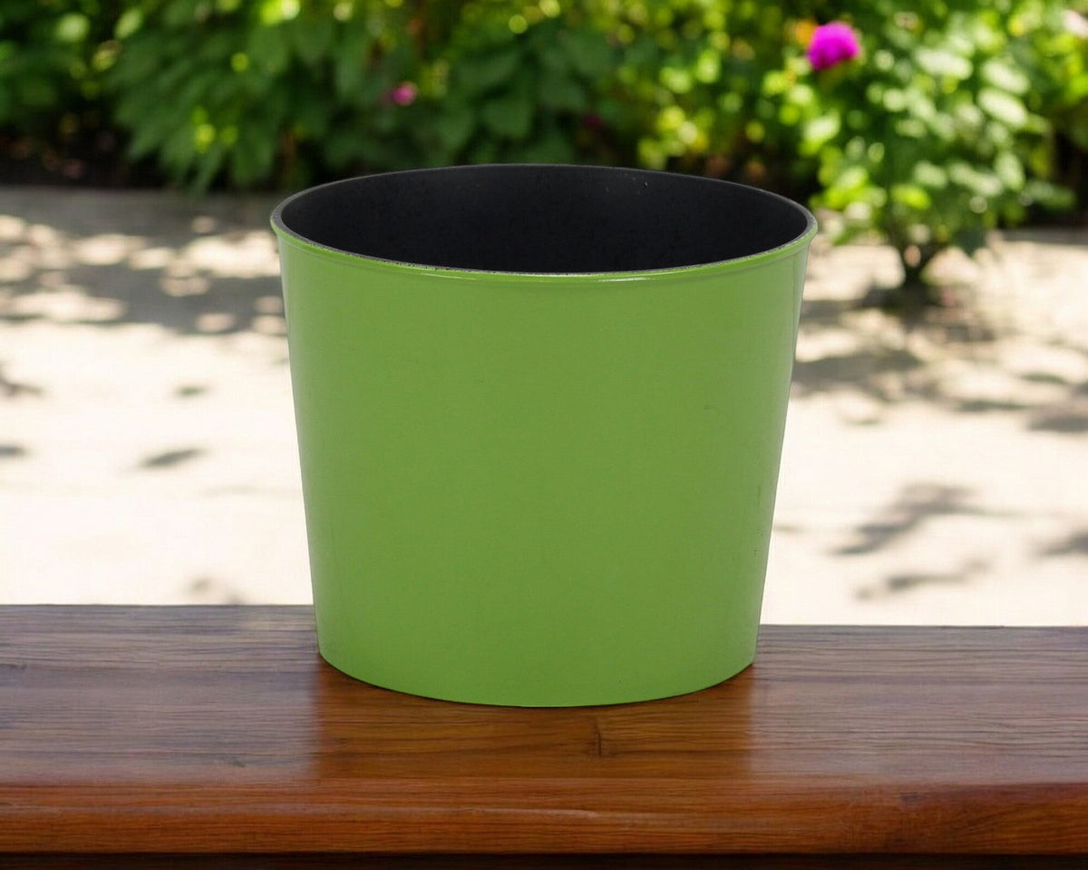 7" Lime Green Recycled Plastic Indoor Outdoor Round Pot Planter LuxuryLifeWay Online Store