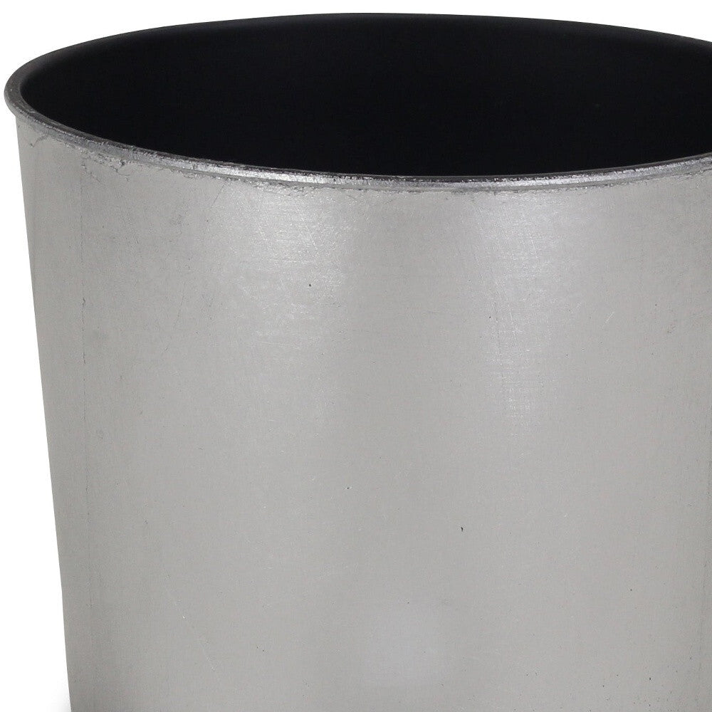 7" Silver Recycled Plastic Indoor Outdoor Round Pot Planter LuxuryLifeWay Online Store
