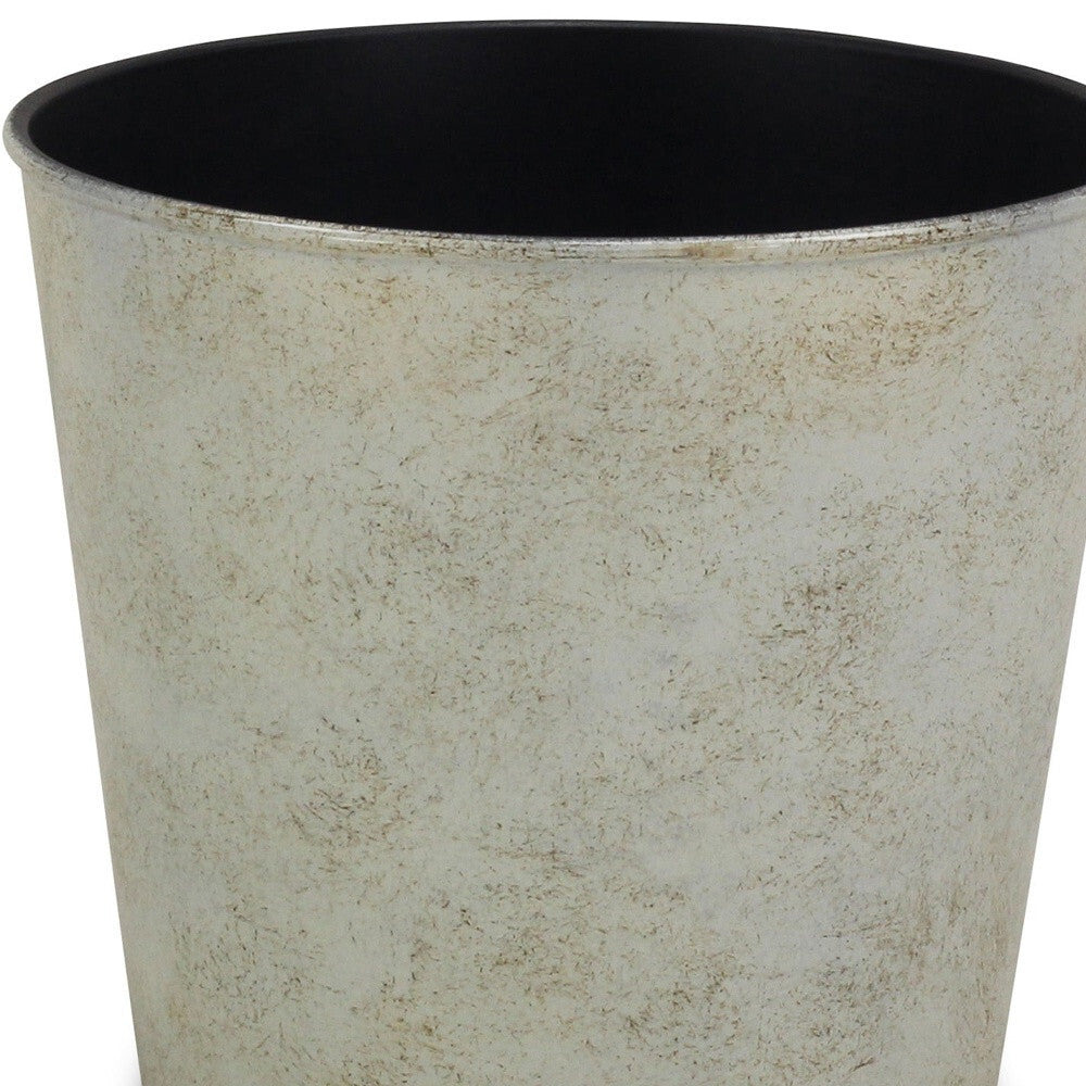 7" Silver Recycled Plastic Indoor Outdoor Round Pot Planter LuxuryLifeWay Online Store