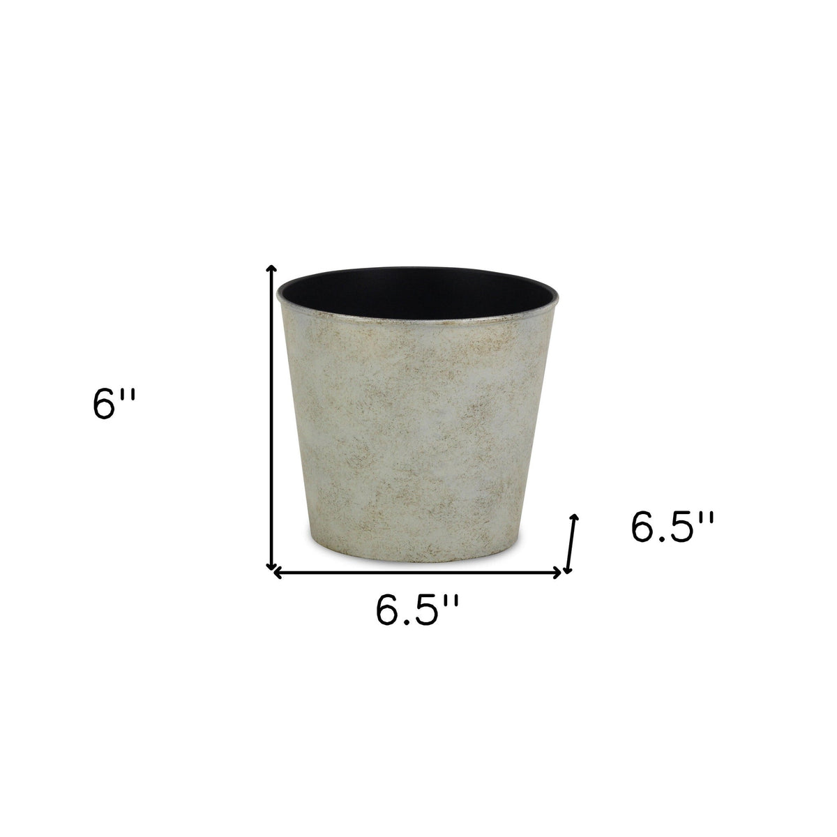 7" Silver Recycled Plastic Indoor Outdoor Round Pot Planter LuxuryLifeWay Online Store