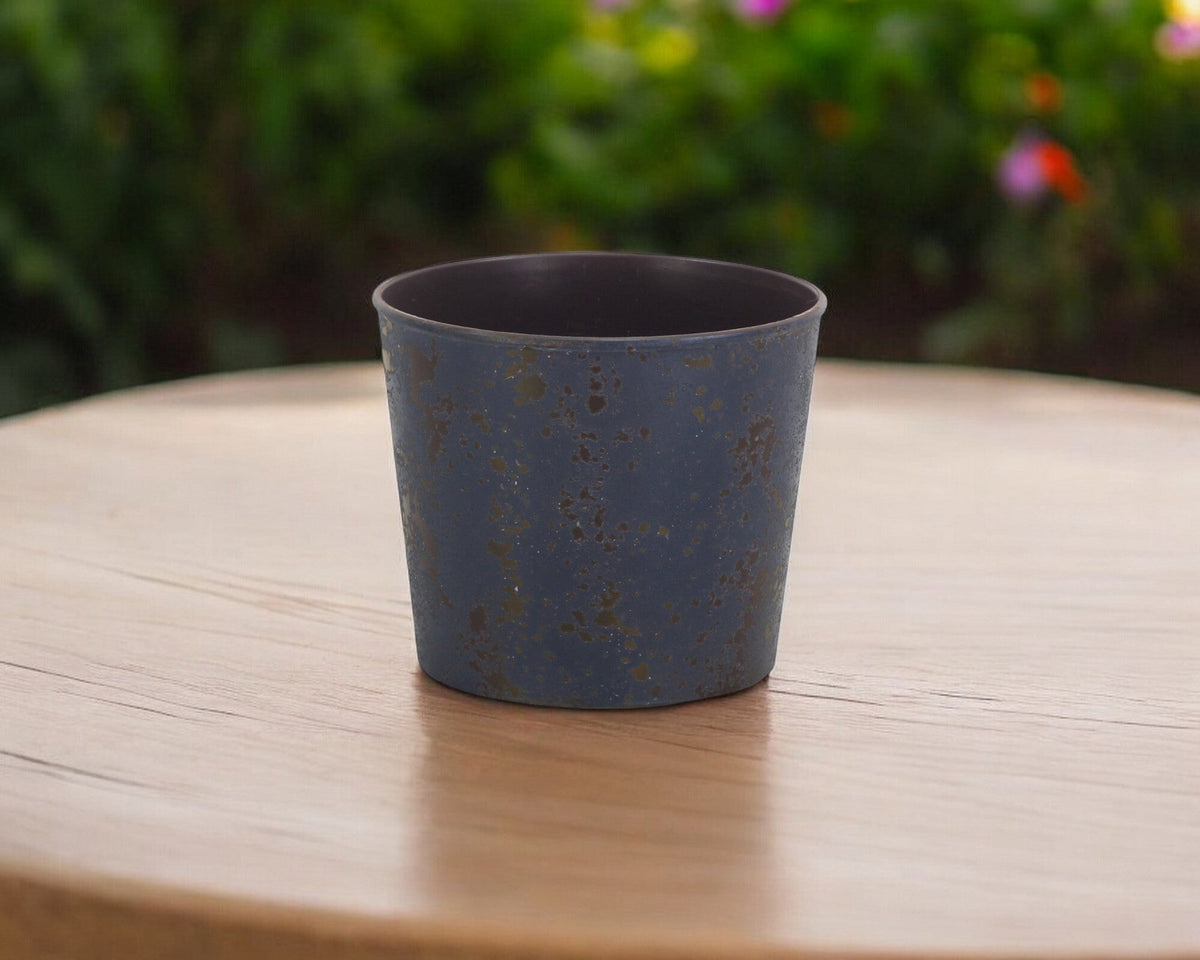 6" Blue Recycled Plastic Indoor Outdoor Round Pot Planter LuxuryLifeWay Online Store