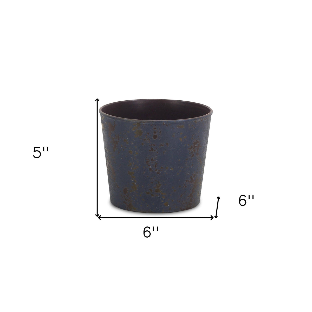 6" Blue Recycled Plastic Indoor Outdoor Round Pot Planter LuxuryLifeWay Online Store