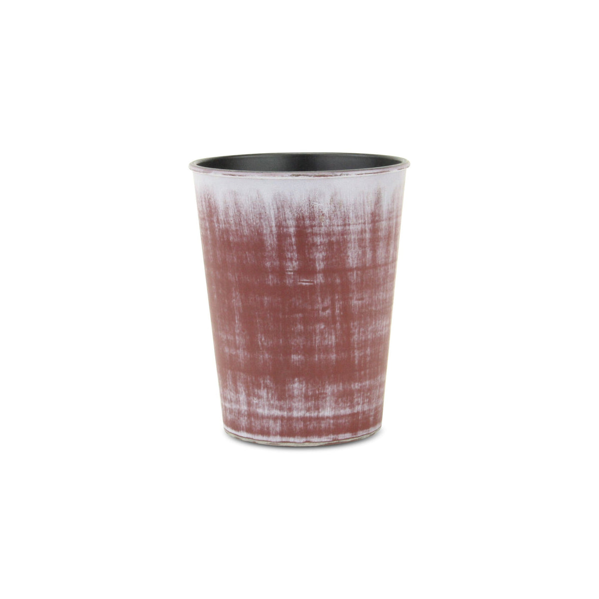5" Brown and Ivory Textural Tone On Tone Recycled Plastic Indoor Outdoor Round Pot Planter LuxuryLifeWay Online Store