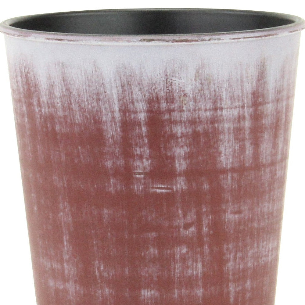 5" Brown and Ivory Textural Tone On Tone Recycled Plastic Indoor Outdoor Round Pot Planter LuxuryLifeWay Online Store