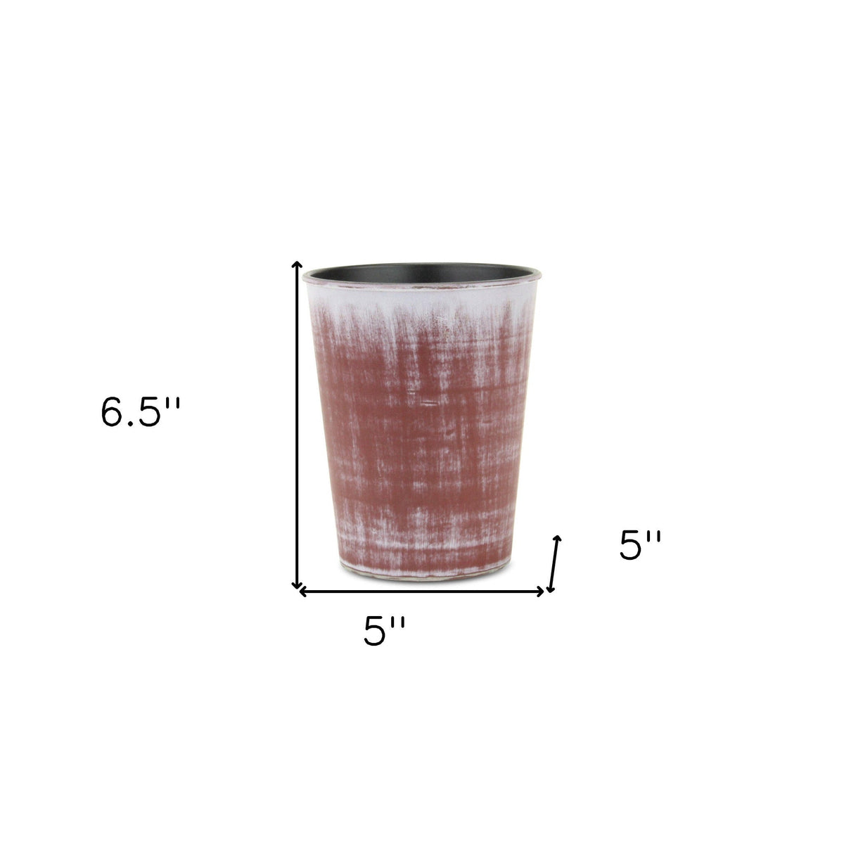 5" Brown and Ivory Textural Tone On Tone Recycled Plastic Indoor Outdoor Round Pot Planter LuxuryLifeWay Online Store