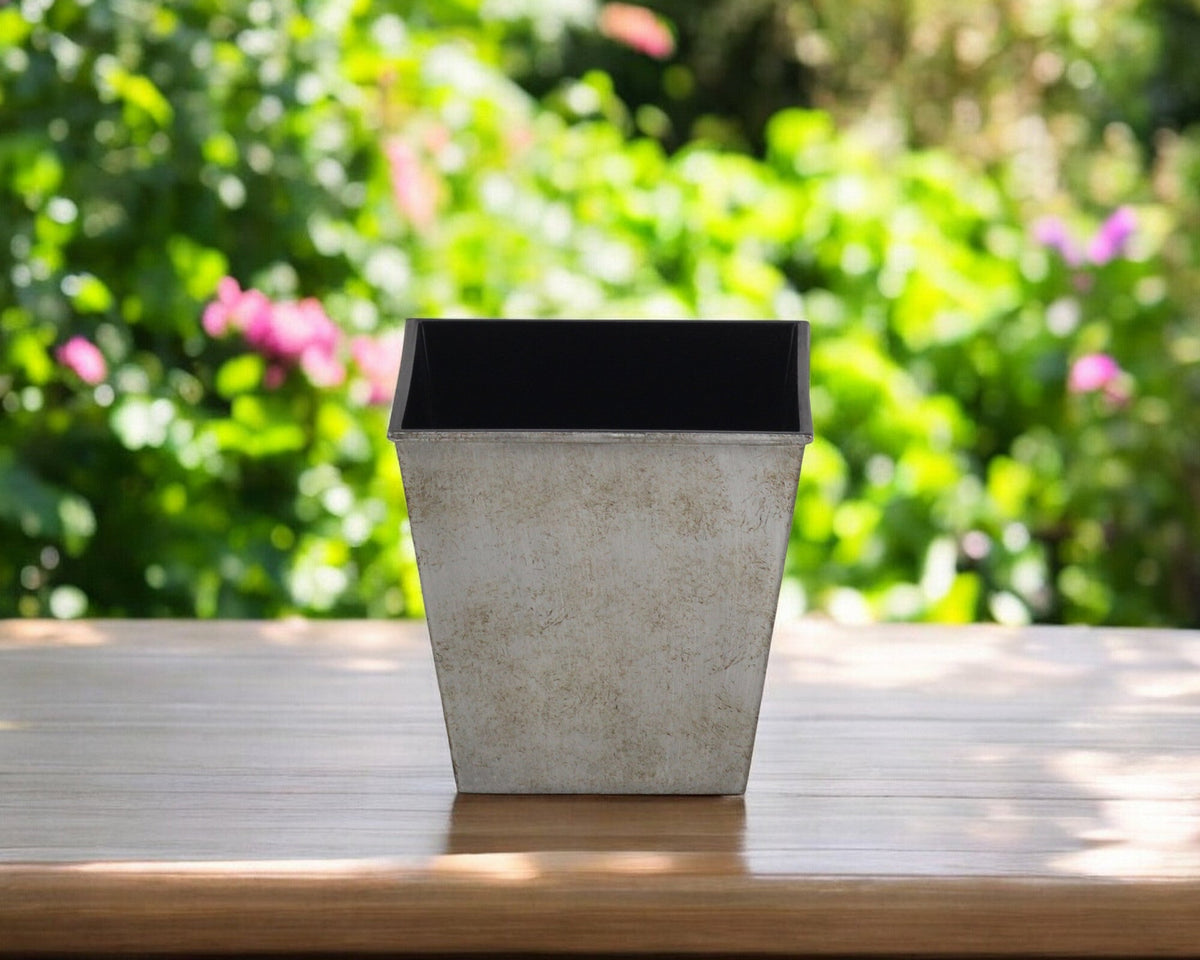 5" Gray Recycled Plastic Indoor Outdoor Square Pot Planter LuxuryLifeWay Online Store