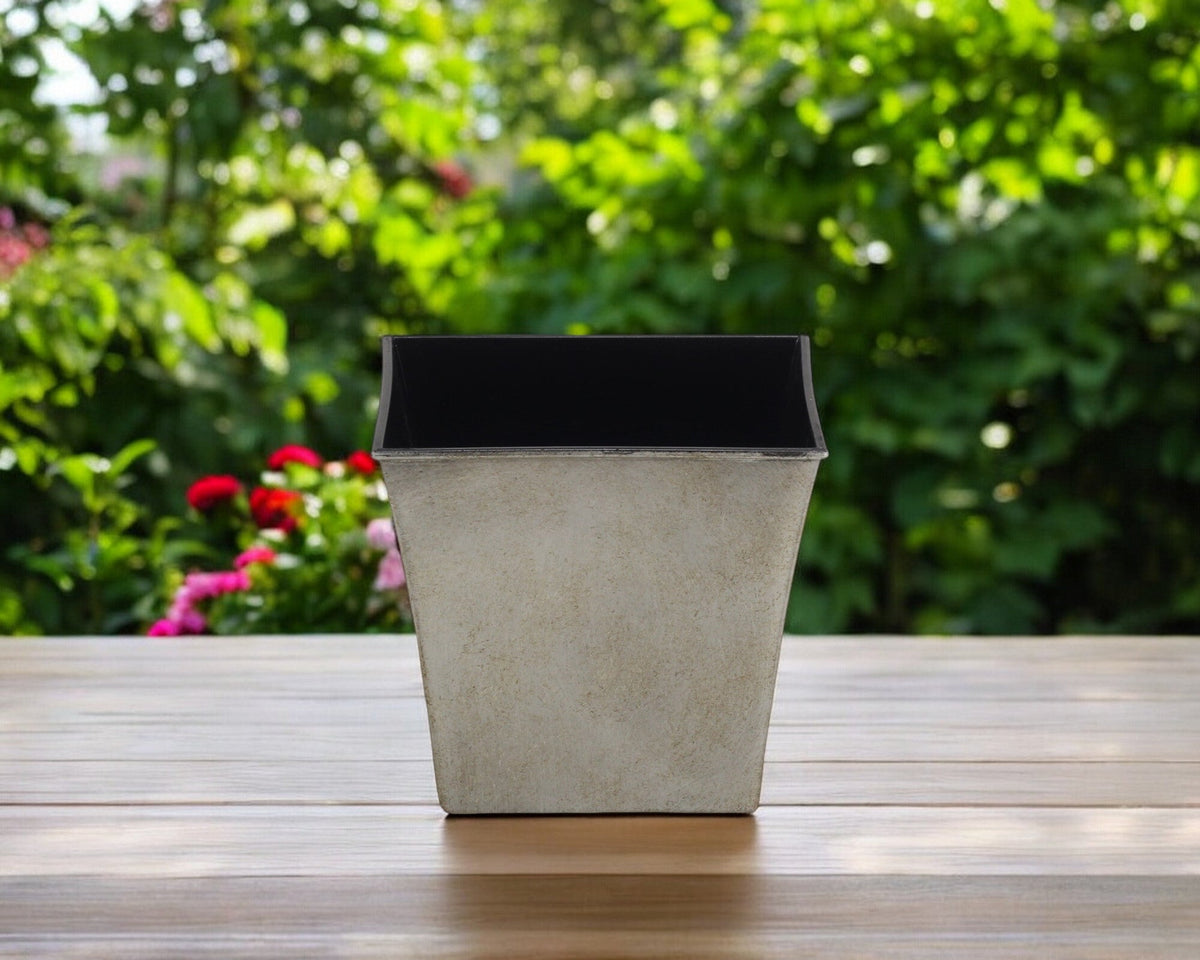 7" Gray Recycled Plastic Indoor Outdoor Square Pot Planter LuxuryLifeWay Online Store