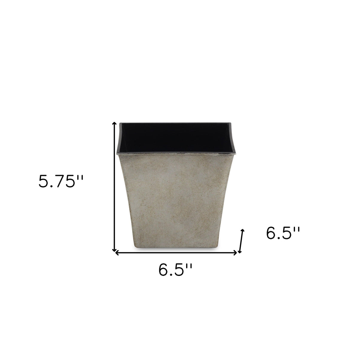 7" Gray Recycled Plastic Indoor Outdoor Square Pot Planter LuxuryLifeWay Online Store